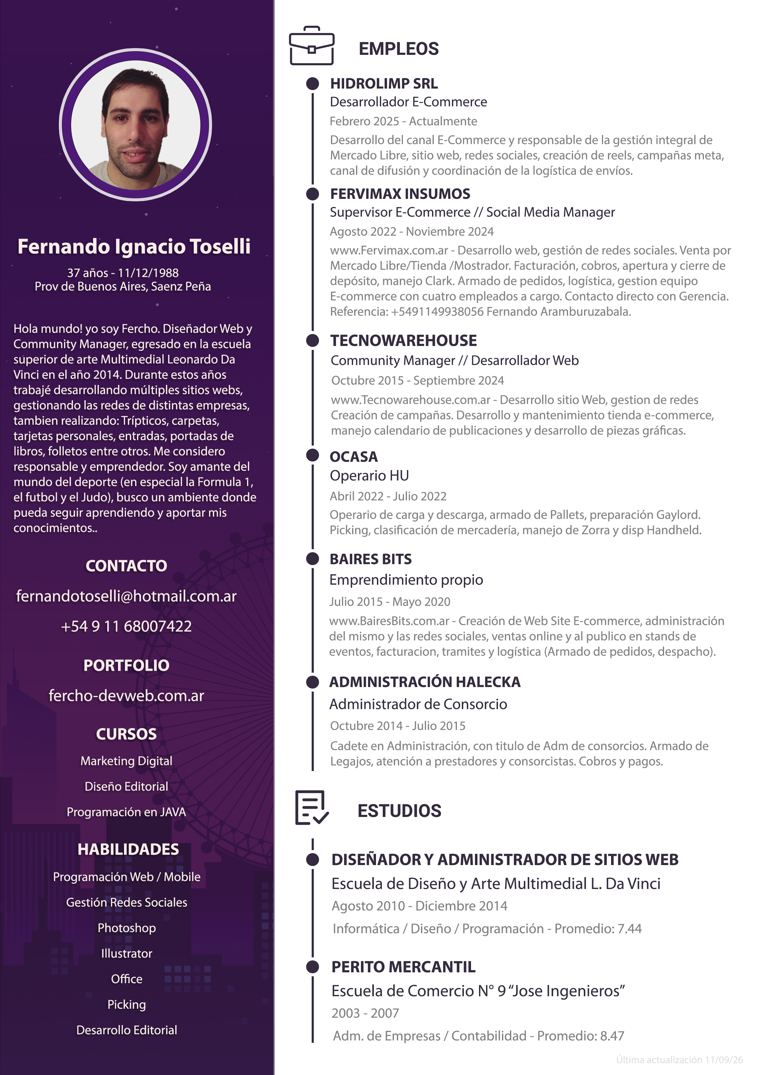 CV Fernando Ignacio Toselli